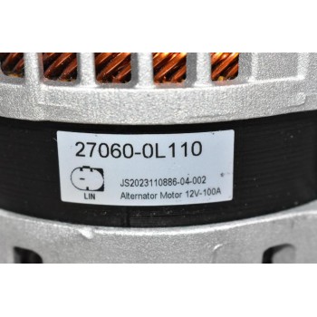 Δυναμό Toyota Hilux 2GD 2.4 2015-2021 27060-0L110 (GUN122 GUN125 GUN126) (2GD-FTV / 1GD) 100A (Καινούριο)