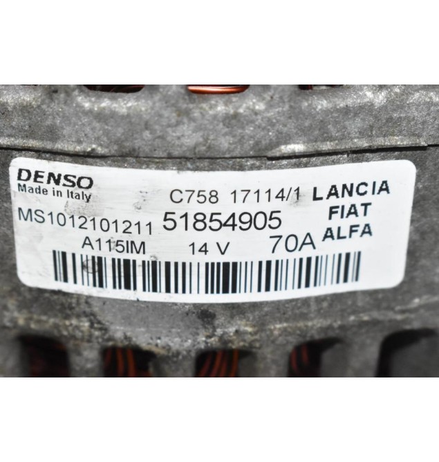 Δυναμό Fiat Doblo Strada 1.3 Multijet 70A 263A2000 2005-2015 51854905 MS1012101211 (Opel Combo)