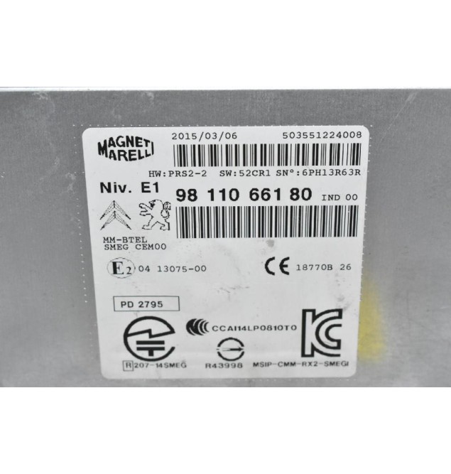 Ράδιο - CD Peugeot 208 - 2008 2010-2020 9811066180 (Citroen C4) (Γνήσιο)