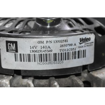 Δυναμό Opel Insignia 2.0 A20DTE 2008-2018 (13502581 140A) A20DTH