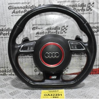 Τιμόνι Με Χειρηστήρια Audi S3 - A3 - RS3 2013-2020 (Γνήσιο) (Flat Bottom) (Χωρίς Αερόσακο) 8V0419091AB