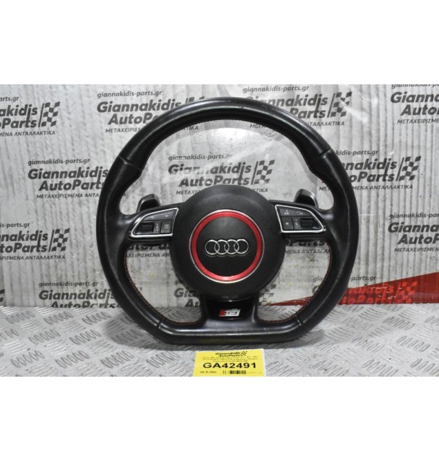 Τιμόνι Με Χειρηστήρια Audi S3 - A3 - RS3 2013-2020 (Γνήσιο) (Flat Bottom) (Χωρίς Αερόσακο) 8V0419091AB