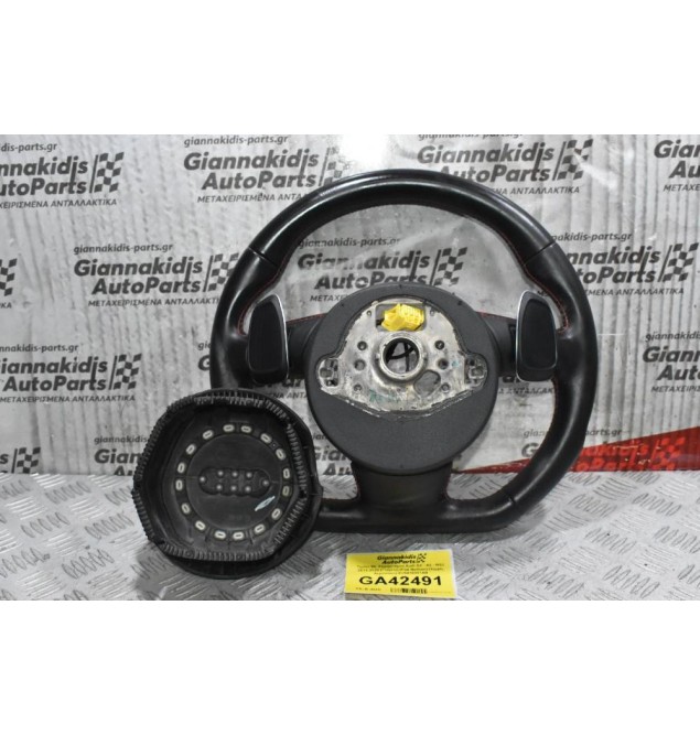 Τιμόνι Με Χειρηστήρια Audi S3 - A3 - RS3 2013-2020 (Γνήσιο) (Flat Bottom) (Χωρίς Αερόσακο) 8V0419091AB