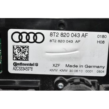 Χειριστήριο Κλιματισμού Aircondition A/C Audi A4 - S4 - Α5 - Q5 2008-2015 8T0820043AF (Γνήσιο) (RHD Για Δεξιοτίμονο)