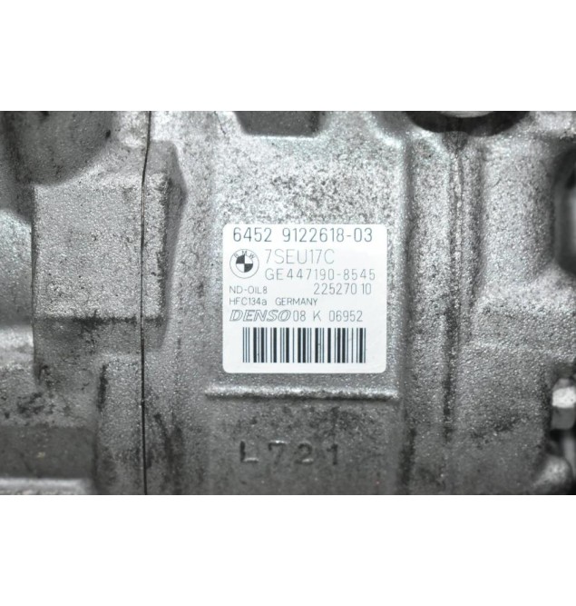 Κομπρεσέρ Aircondition - A/C Κλιματισμός Bmw 2005-2015 E90 E60 6452 912261803 7SEU17C 447191-8545 (Γνήσιο)