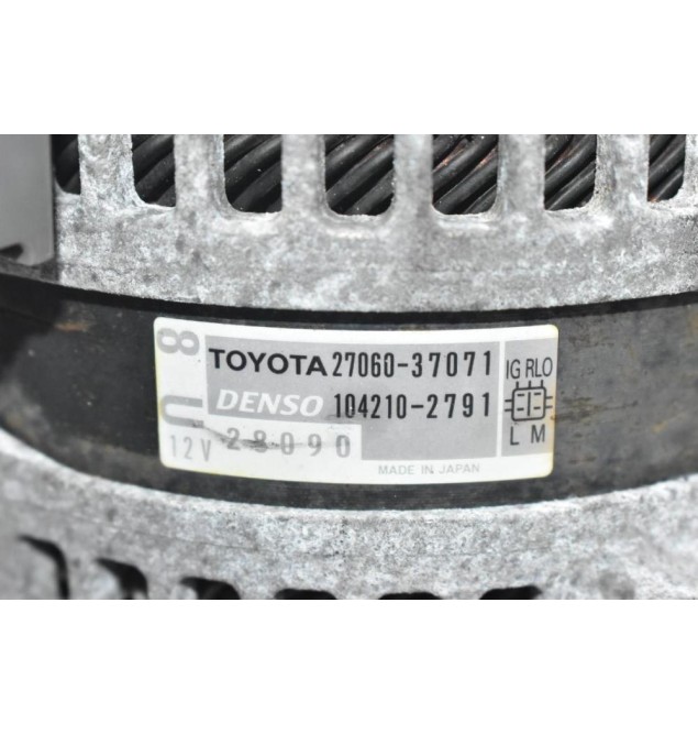 Δυναμό Toyota Corolla 1.8 2ZR 2008-2015 27060-37071 104210-2791 (Γνήσιος)