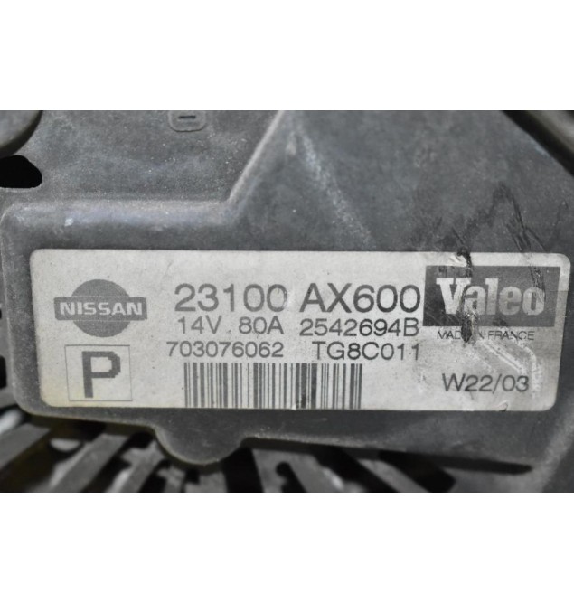 Δυναμό Nissan Micra - Note CR12 / CR14 80A 2003-2010 23100AX600 2542694B