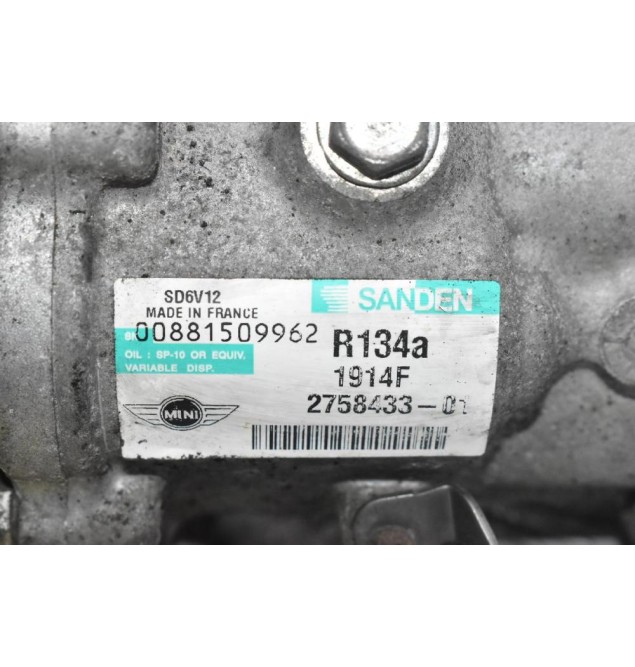 Κομπρεσέρ Aircondition - A/C Mini Cooper R56 N14B16 2006-2011 2758433-01 (Σπασμένη Φίσα)