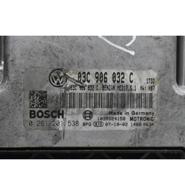 Εγκέφαλος Κινητήρα Volkswagen BMY 1.4TSI 2006-2012 BOSCH 03C906032C 0261201538 MED17.5.1