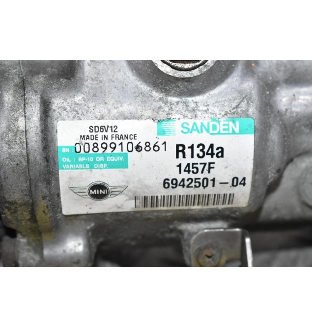 Κομπρεσέρ Aircondition - A/C Mini Cooper R56 N14B16 2006-2011 00899106861 6942501-04 (Μικρό Χτύπιμα Στην Τροχαλία)