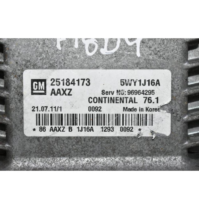 Εγκέφαλος Chevrolet Cruze F18D4 2008-2018 25184173 5WY1J16A 96964295