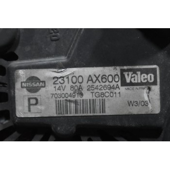 Δυναμό Nissan Micra - Note CR12 / CR14 80A 2003-2010 23100AX600 2542694B