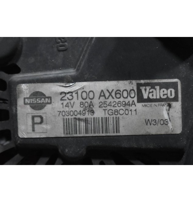 Δυναμό Nissan Micra - Note CR12 / CR14 80A 2003-2010 23100AX600 2542694B