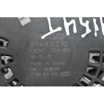 Δυναμό Volvo V40 1.5 B4154T 2013-2019 31489212 0125812076 (XC40 XC60 S60 V60 S90 V90 XC90)