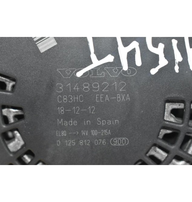 Δυναμό Volvo V40 1.5 B4154T 2013-2019 31489212 0125812076 (XC40 XC60 S60 V60 S90 V90 XC90)