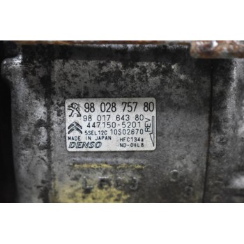 Κομπρεσέρ Aircondition A/C Peugeot 3008 - 308 - 5008 / Citroen C4 C3 Jumpy - Picasso - Berlingo 1.6 HDI BHZ 2014-2022 9802875780 9801764380 447150-5201 (Μικρο Χτύπιμα Στην Τροχαλία)