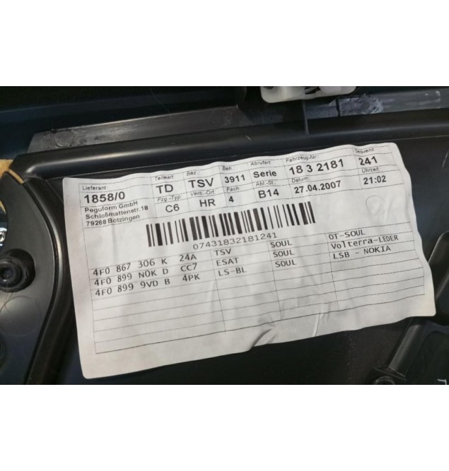 Ταπετσαρία Πόρτας Πισω Δεξια Audi A6 2004-2008