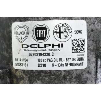 Κομπρεσέρ Aircondition A/C Fiat Doblo / Punto / Fiorino / 500 / Tipo 1.3 Multijet 199B4000 51883101 2010-2015 (Alfa Romeo Mito / Lancia)