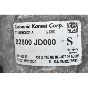Κομπρεσέρ Aircondition - A/C Κλιματισμός Nissan Note / Tiida / Qashqai HR16 2005-2015 CALSONIC 92600-JD000 01140219 (Dacia Duster)
