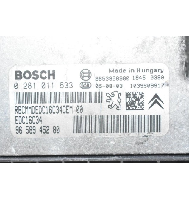 Εγκέφαλος Peugeot 307 - 407 / Citroen C4 1.6 HDI 2005-2016 9658945280 0281011633 9653958980