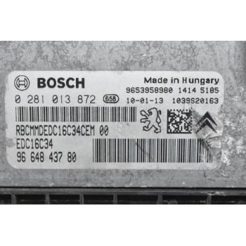 Εγκέφαλος Citroen Berlingo - Pegeuot Partner 1.6 HDI 9H03 2015-2018 0281013872 9664843780 1039S20163 9653958980