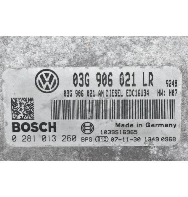 Εγκέφαλος Volkswagen Passat / Touran 1.9 TDI 2001-2010 BOSCH 03G906021LR 03G906021 0281013260 1039S16965 (Seat / Audi / Skoda)