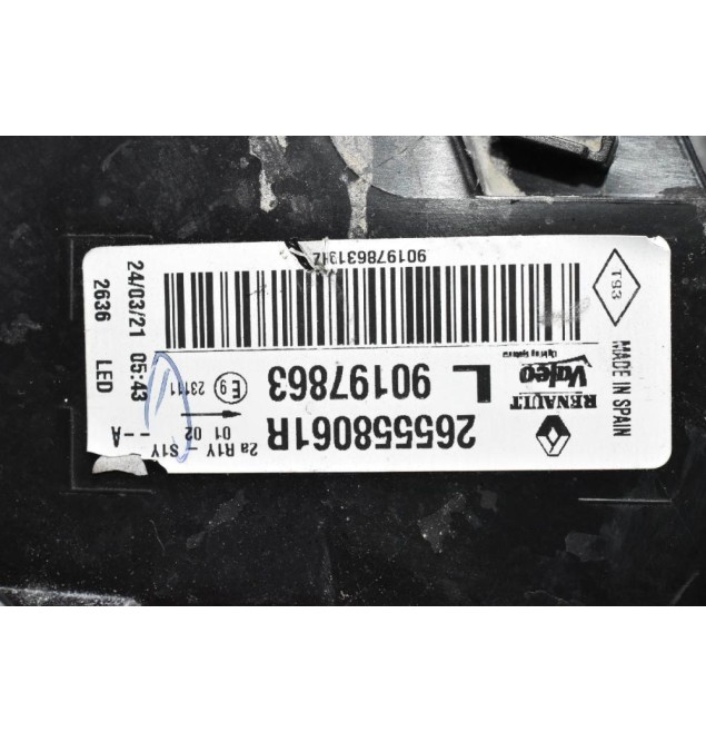 Φανάρι Πίσω Αριστερά Renault Megane 2015-2022 265558061R 90197863 (Γνήσιο)