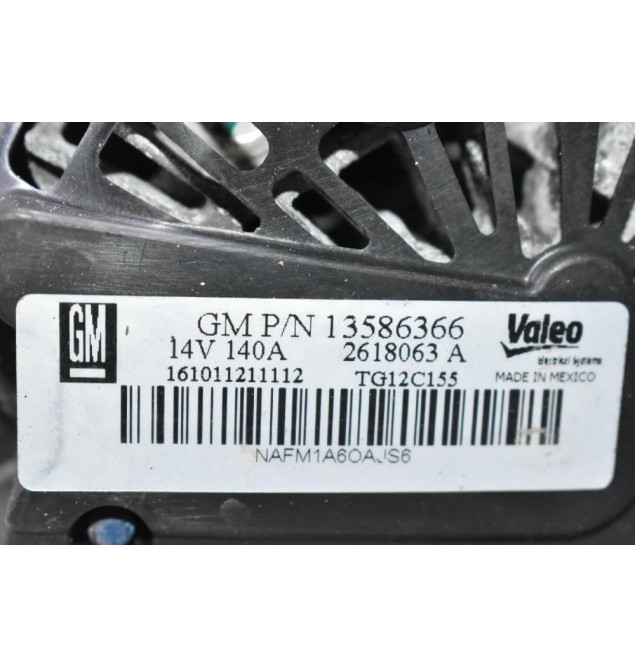 Δυναμός Opel Astra 1.6 B16DTH 140A 14V 2014-2019 13586366 2618063A (Mokka Insignia) (Γνήσιος)