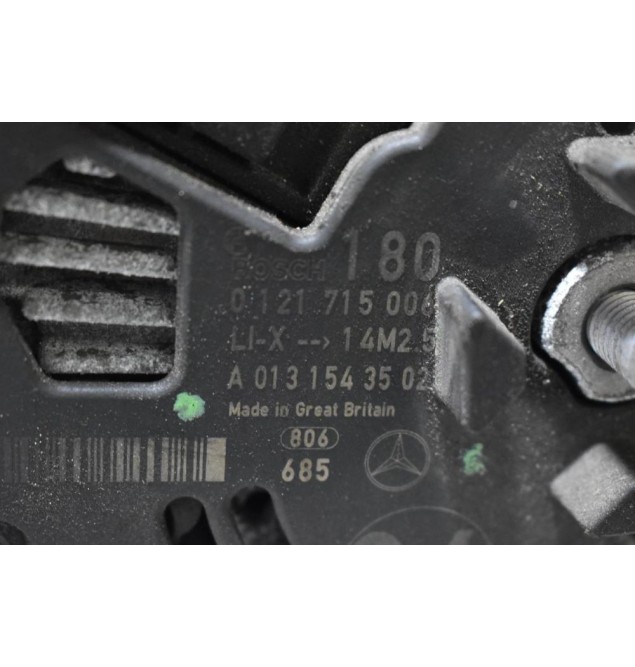 Δυναμό Mercedes-Benz ML 350 3.5 272967 V6 2004-2010 BOSCH 0121715006 A0131543502 180A (Γνήσιο)