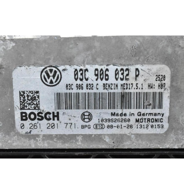 Εγκέφαλος Κινητήρα Volkswagen Golf 1.4 TSI 2006-2012 03C906032P 03C906032C 0261201771 17.5.1