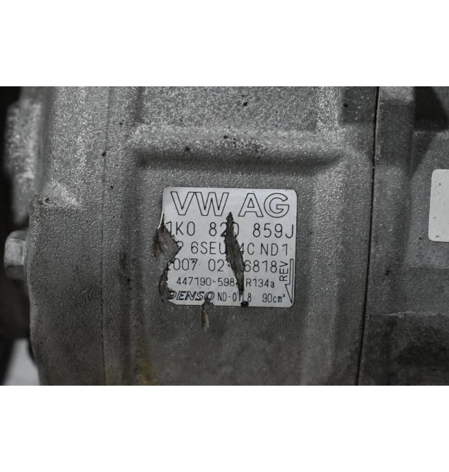 Κομπρεσέρ Aircondition - A/C Volkswagen Golf 2004-2008 DENSO 1K0820859J (Seat / Audi / Skoda) (Μικρό Σπάσιμο Στην Τροχαλία)