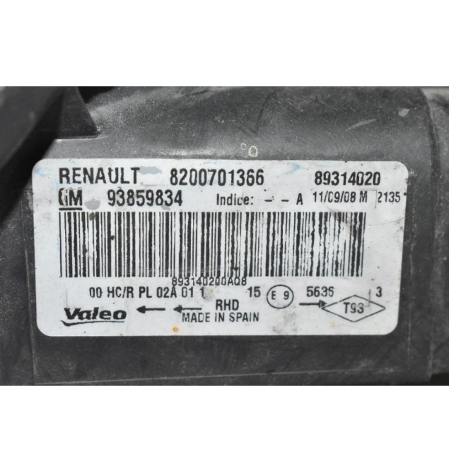 Φανάρι Εμπρός Δεξί Renault Trafic 2007-2014 93859834 8200701366 (Opel Vivaro) (Nissan Primastar) (Γνήσιο)