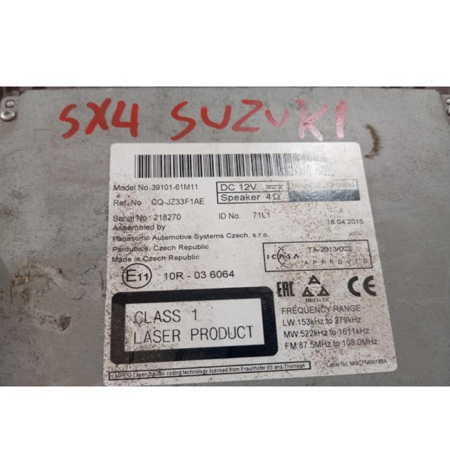 Ράδιο-CD-MP3 Suzuki SX4 S-Cross 2013-2017 39101-61M11