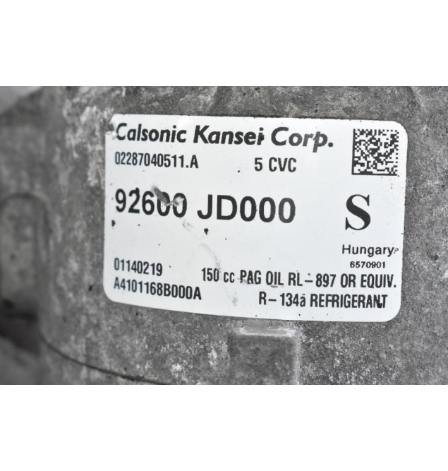 Κομπρεσέρ Aircondition Nissan Qashqai / Dacia Duster HR16 2008-2014 92600-JD000 01140219