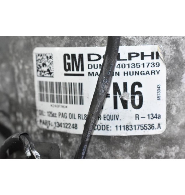 Κομπρεσέρ Aircondition A/C Opel Astra 1.7 A17DT 2010-2015 (Γνήσιο) (Meriva - Zafira - Corsa) 13412248 401351739 11183175536A