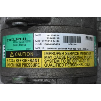 Κομπρεσέρ Aircondition Mini Cooper W11B16AA 01139014 11645610 DELPHI
