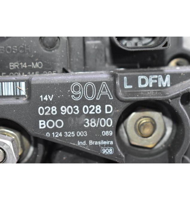 Δυναμό Volkswagen Golf / Bora 1.4 16v AXP 1995-2003 90A 14V 028903028D 0124325003 (Γνήσιο) (Seat Ibiza / Leon / Toledo - Skoda Octavia / Fabia)