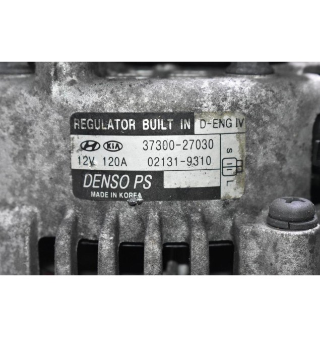 Δυναμό Kia Sportage - Tucson 2.0 CRD 140PS D4EA 2004-2009 37300-27030 120A (Εξόστερ Πισω)