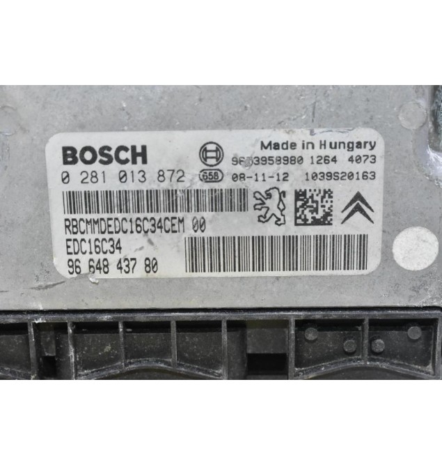 Εγκέφαλος Citroen Berlingo - Pegeuot Partner 1.6 HDI 9H03 2015-2018 0281013872 9664843780 1039S20163 9653958980