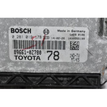 Εγκέφαλος Toyota Auris 1.4 D4D 2010-2016 0281019178 89661-0Z780