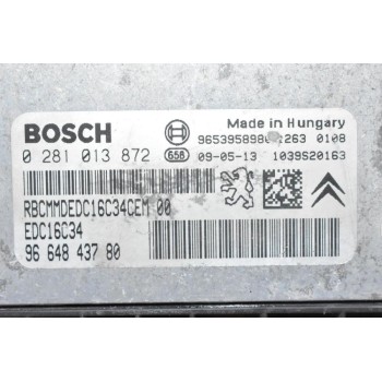 Εγκέφαλος Citroen Berlingo - Pegeuot Partner 1.6 HDI 9H03 2015-2018 0281013872 9664843780 1039S20163 9653958980