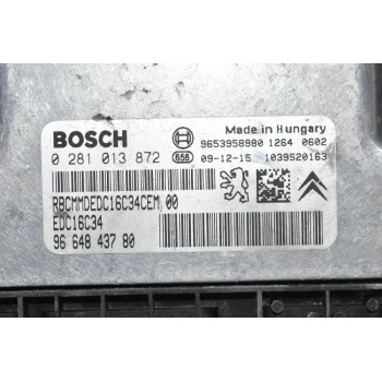 Εγκέφαλος Citroen Berlingo - Pegeuot Partner 1.6 HDI 9H03 2015-2018 0281013872 9664843780 1039S20163 9653958980