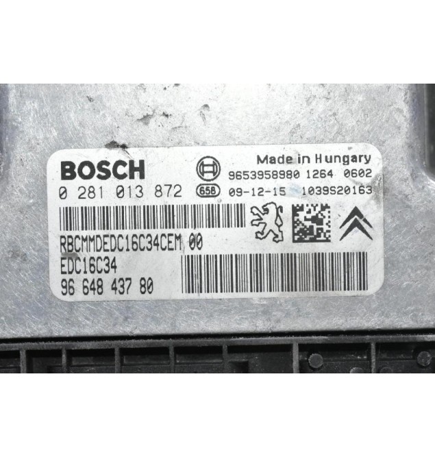 Εγκέφαλος Citroen Berlingo - Pegeuot Partner 1.6 HDI 9H03 2015-2018 0281013872 9664843780 1039S20163 9653958980