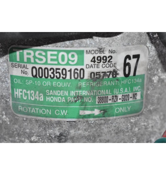 Κομπρεσέρ Aircondition - A/C Honda CR-V 2.0 R20A 2007-2012 DENSO 38800-RZV-G020-M2