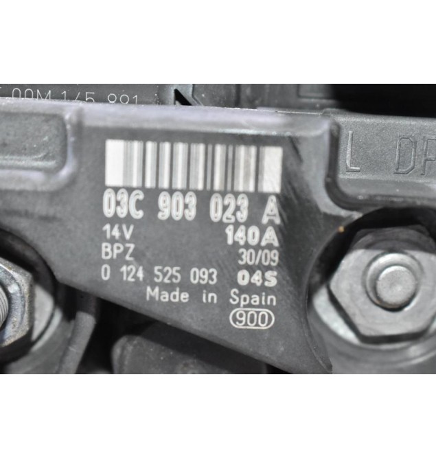Δυναμό Volkswagen Golf / Passat / Jetta / Tiguan 1.4 TSI CAV BLG BMY CAX 2008-2013 03C903023A 0124525093 140A (Seat Audi Skoda) (Γνήσιος)