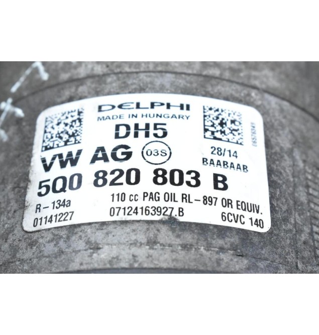 Κομπρεσέρ Aircondition A/C Audi A3 / A4 1.6 TDI CLH 2010-2016 DELPHI 5Q0820803B (Γνήσιο) (Volkswagen Golf / Seat Leon / Skoda Octavia)