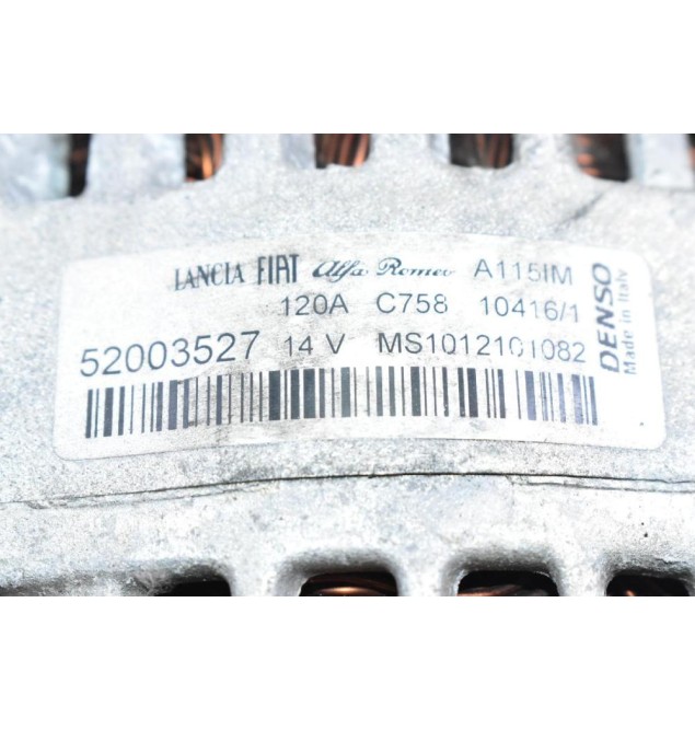 Δυναμό Alfa Romeo Mito / Giulietta 1.4 Turbo MultiAir 120A 955A7000 2009-2014 52003527 MS1012101082 (Fiat Doblo Tipo 500 Bravo Grande Punto / Lancia Delta)