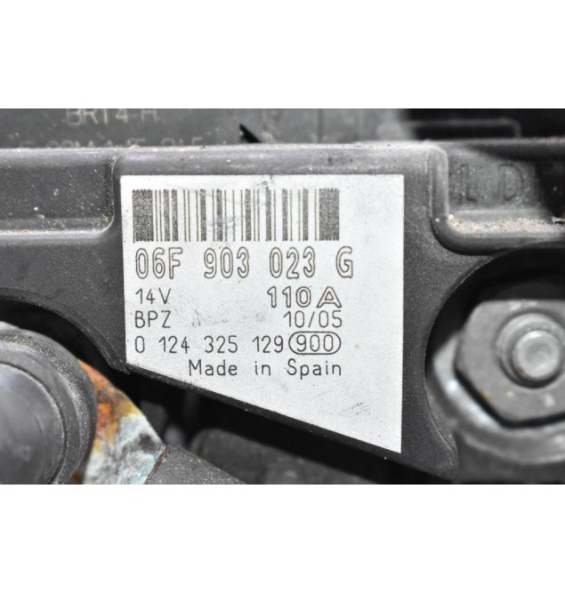 Δυναμό Volkswagen Golf Passat Eos 1.6 1.9 2.0 FSI TFSI TDI 110A 2000-2012 06F903023G 0124325129 (Audi A3 / Seat Leon Altea / Skoda Octavia Fabia) (BGU AXA BPY CCZB BXE BSE BSF CCSA CAAA CFCA CAAB CAAE