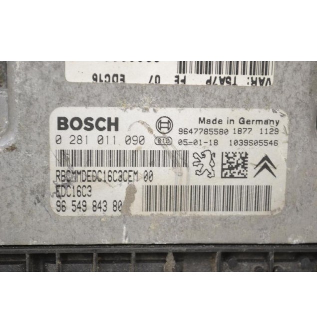 Εγκέφαλος Peugeot 206 2001-2009 RBCMMDEDC16C3CEM00 0281011090 EDC16C3