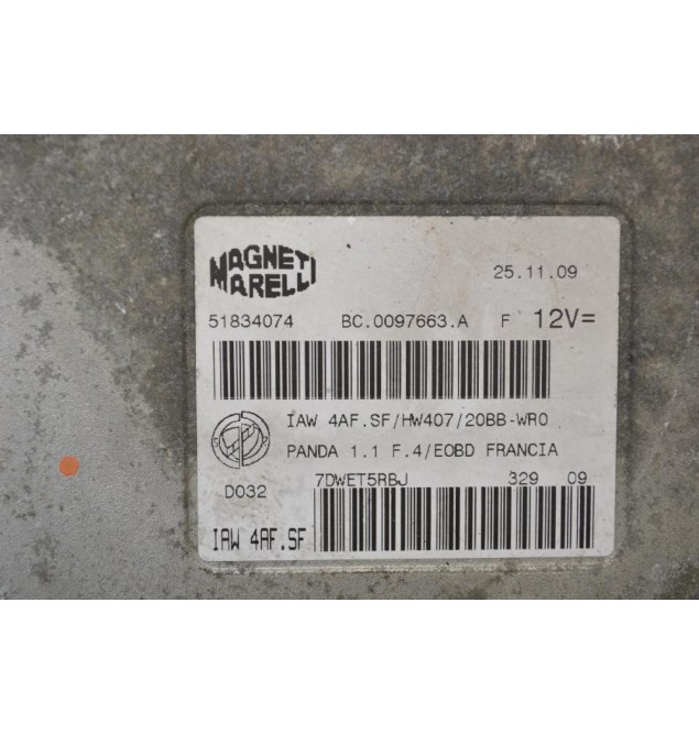 Εγκέφαλος Fiat Panda 2003-2025 MAGNETI M. 51834074 BC0097663A 7DWET5RBJ IAW4AFSF/HW407/20BBWRO
